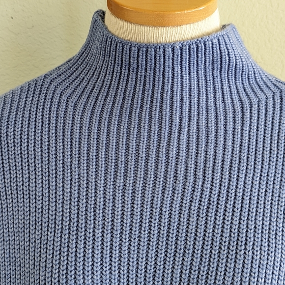 Rachel Zoe Mock Neck Knit Oversized Sweater in Blue Size M - Picture 6 of 7